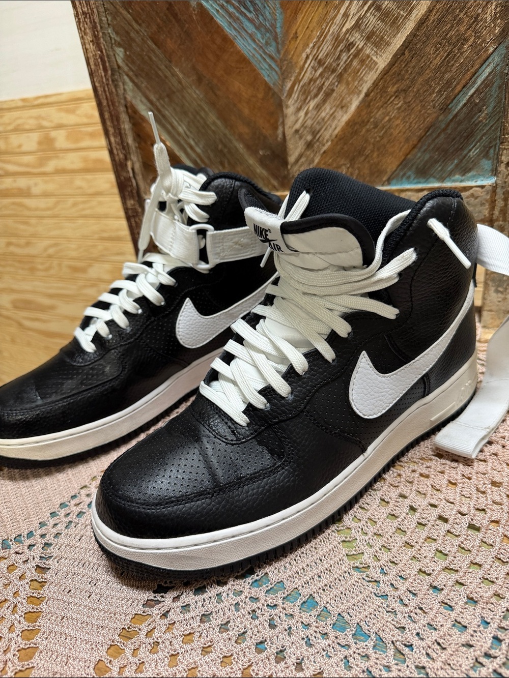 Nike Black and White High-Top Sneakers